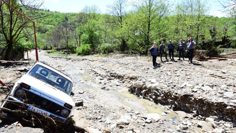 Güclü yağış Saçxere bələdiyyəsində infrastruktura ziyan vurub